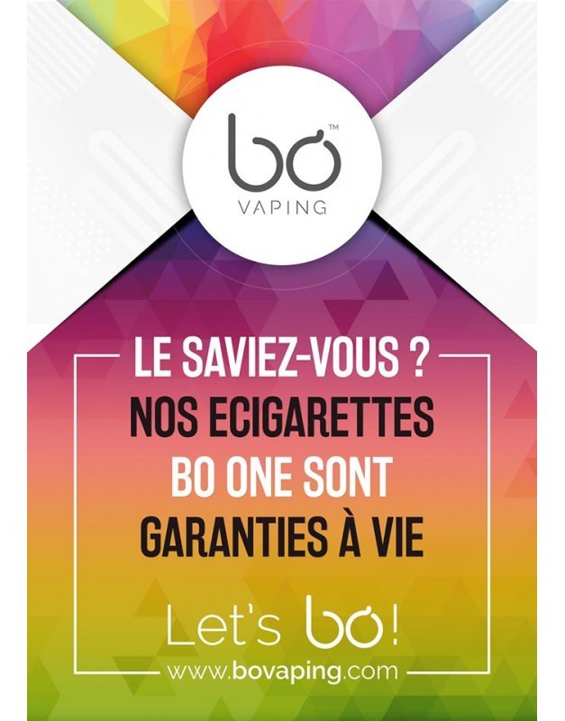 Cigarette électronique à cartouche BO One Black Rainbow Garantie à vie